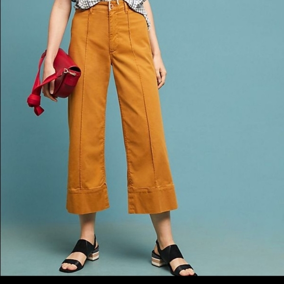 Anthropologie Pants - 🎊HP Anthropologie chino cropped wide leg trousers